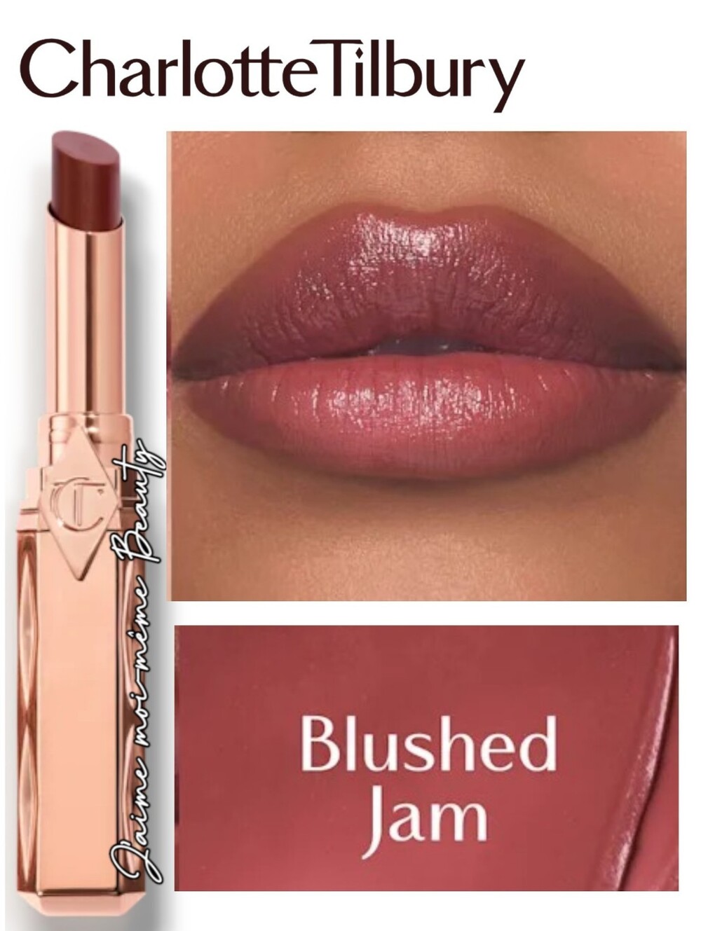 Charlotte Tilbury Blushed Jam Lipstick Balm Lip Tint - Berry Mauve - NEW